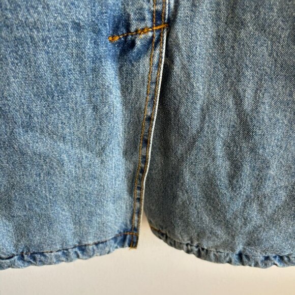 Zara Womens Detachable Faux fur Collar Long Denim Coat Denim Size Small - Picture 16 of 16